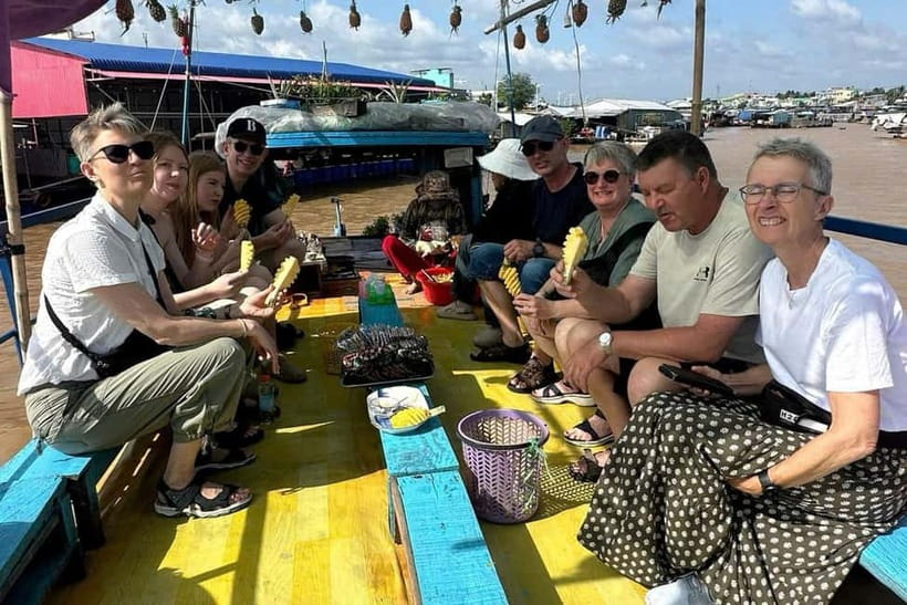 2-Day Mekong Delta Luxury Group Tour from Ho Chi Minh City - The monkey bridge, fruit orchards, and noodle-making