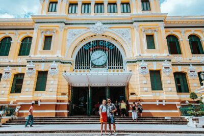 Ho Chi Minh City Motorbike Tour with Student | Saigon Adventure - From Saigon Cathedral to Central Post Office: the “big three” landmarks
