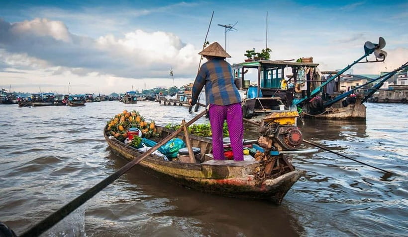 Ho Chi Minh: Group Cai Rang Floating Market 1 Day Tour - Monkey bridge, fruit picking, and pop rice with the flying menu