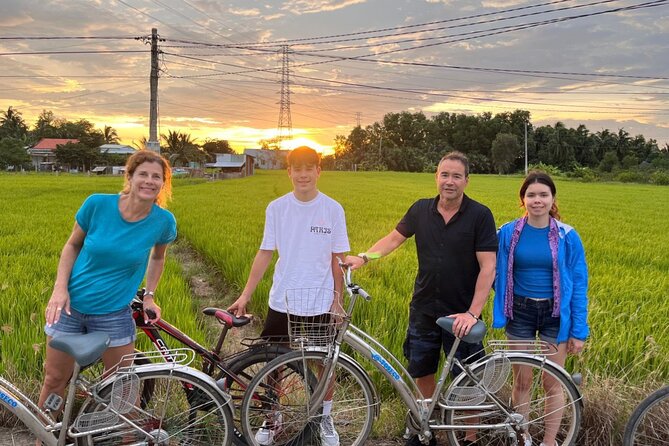 LUXURY Mekong 2 Days 1 Night SMALL GROUP Stay at Tiny Homestay with BBQ Dinner - Sunset over rice fields and a BBQ campfire dinner