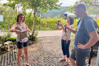 Mekong Day Trip Explore Village Bicycle CookingClass Group 12 Pax - Ben Luc and Family Tiny Garden: village cycling, dragon fruit, and orchard views