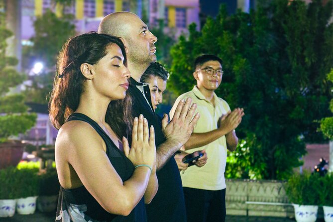Private Discover Saigon Hidden Spots on Night Motorbike Adventure - District 10 Snacks, Beers, and the Cross Flower Market