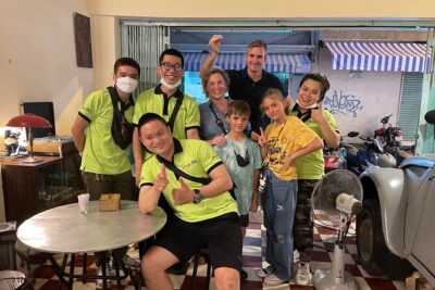 Saigon By Night and Street Food By Motorbike | Opt: Ao Dai Riders - The first bite: a grilled meat noodle salad to get you moving