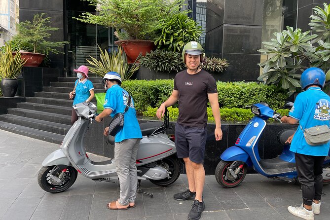 Saigon Morning and Afternoon Adventure by Vespa - Pickup, helmets, and how the scooter time will feel