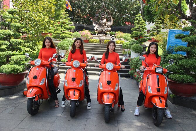 The Insider's Saigon With Female Ao Dai Riders Vespa 4,5 Hours - Thu Thien Tunnel Pass and the Best Photo View